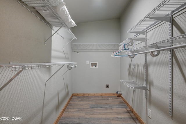 walk in closet featuring hardwood / wood-style flooring