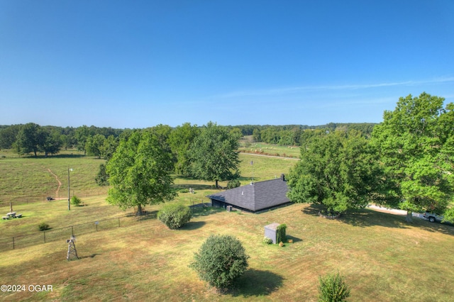 aerial view with a rural view