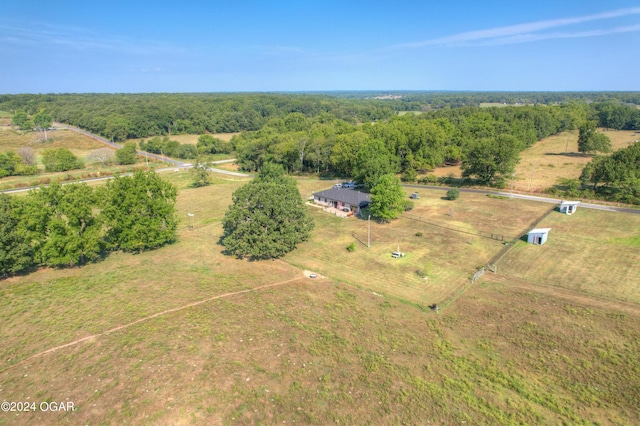 aerial view with a rural view