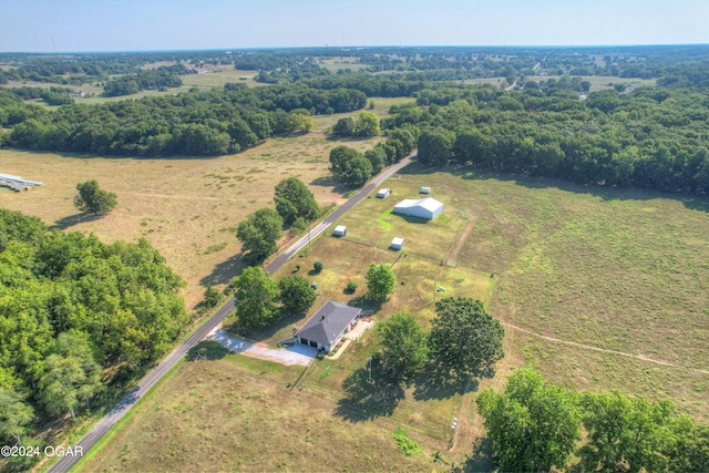 aerial view with a rural view