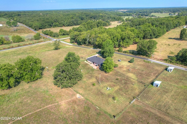 aerial view with a rural view