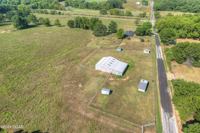 bird's eye view with a rural view