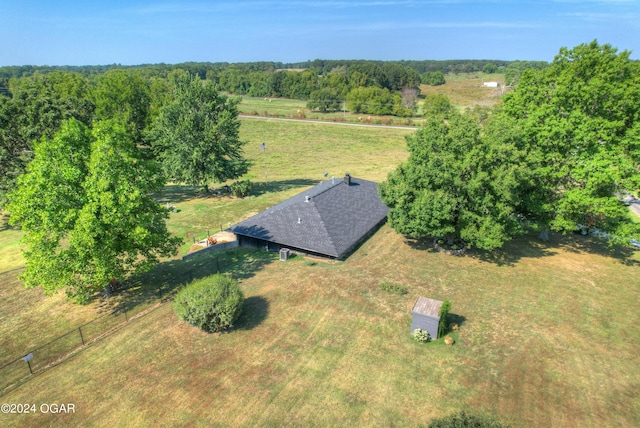 aerial view with a rural view