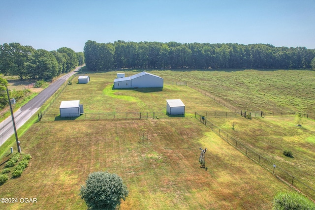 bird's eye view featuring a rural view