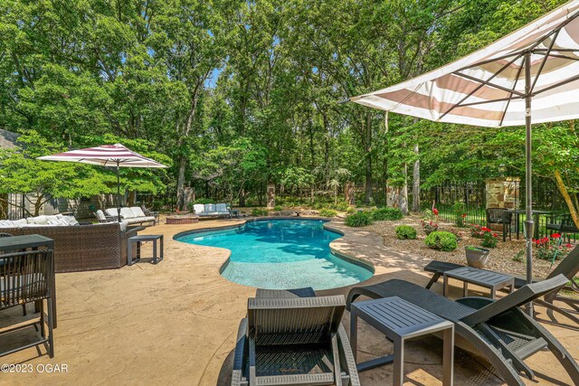 view of pool with a patio area