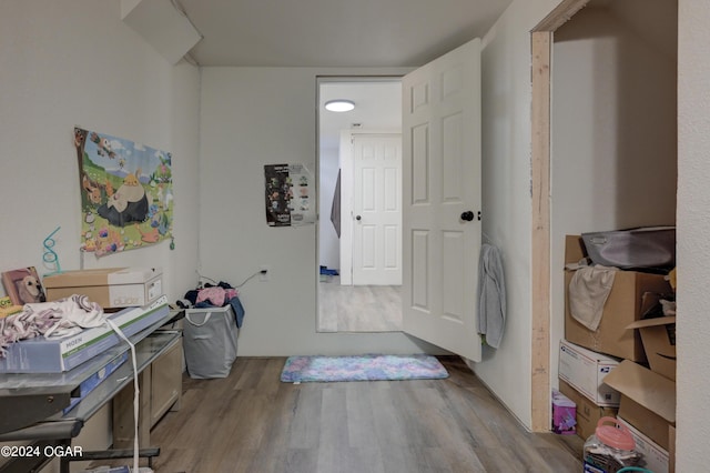 interior space with wood finished floors