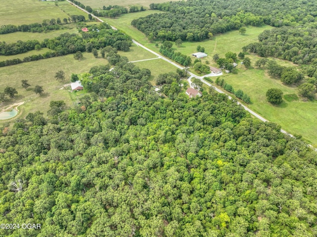 aerial view featuring a rural view