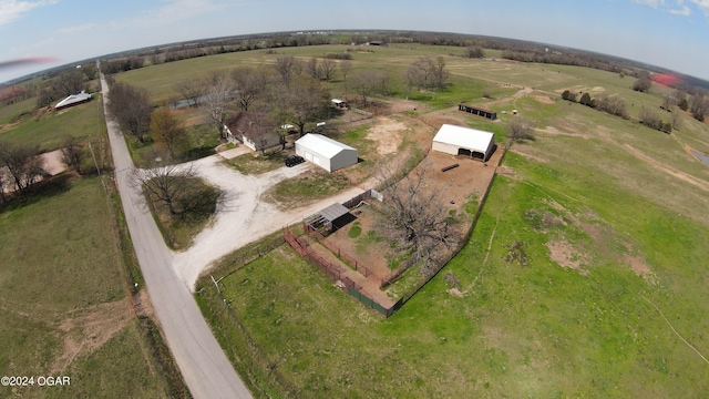 drone / aerial view featuring a rural view