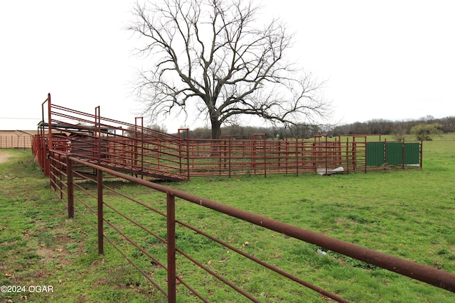 view of yard featuring a rural view