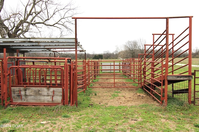 exterior space with a rural view