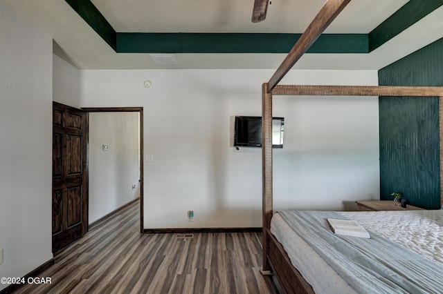 unfurnished bedroom featuring dark hardwood / wood-style floors