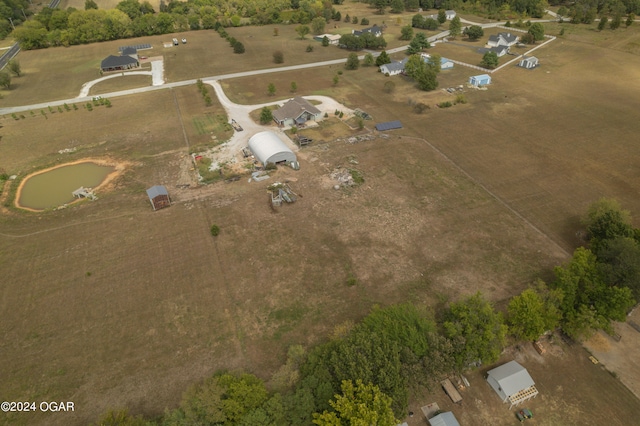 drone / aerial view with a rural view