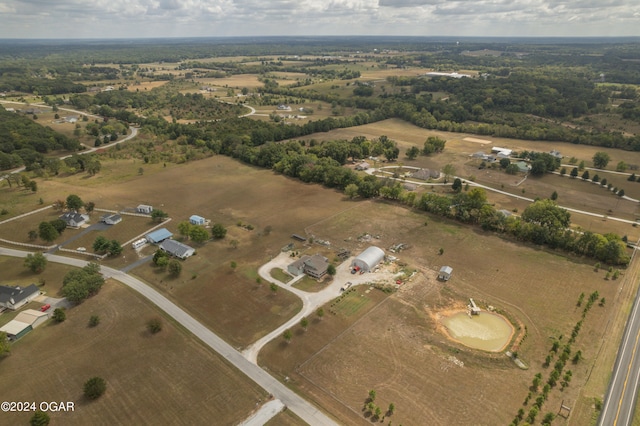 aerial view featuring a rural view