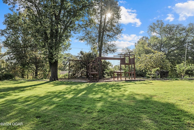 view of yard featuring a playground