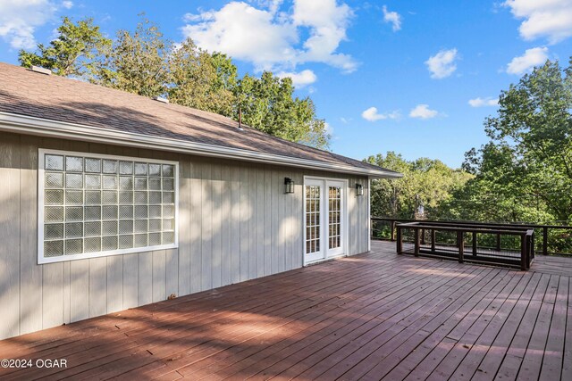 deck featuring french doors