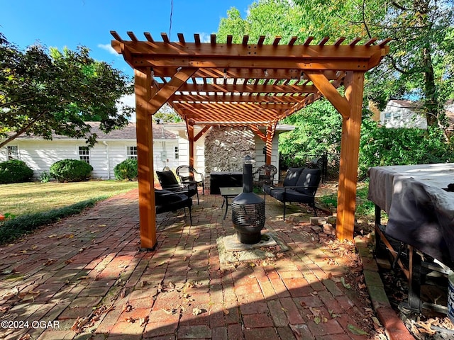 view of patio with a pergola