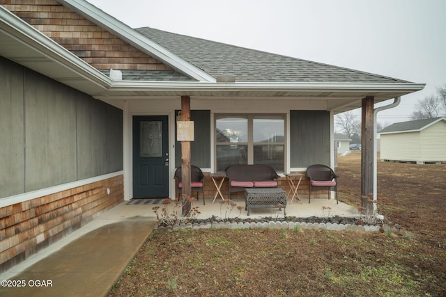 doorway to property with a porch