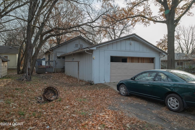 view of home's exterior featuring a garage