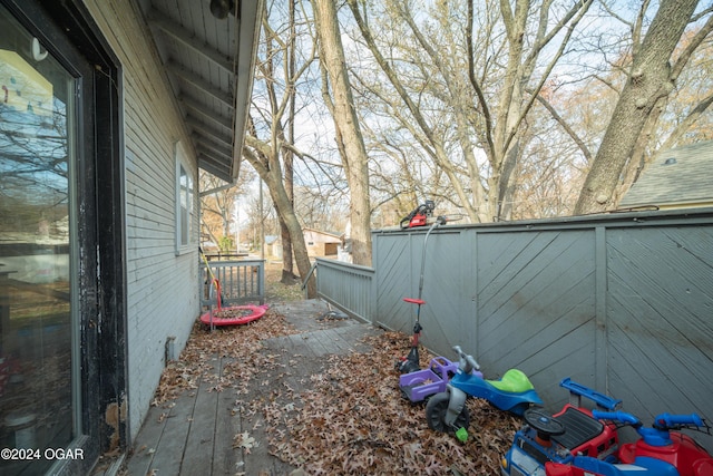 view of yard with a deck