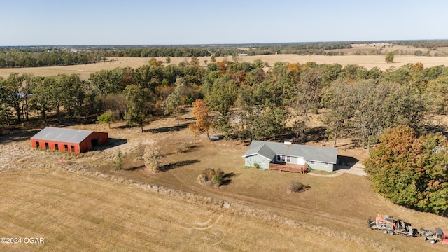 aerial view with a rural view