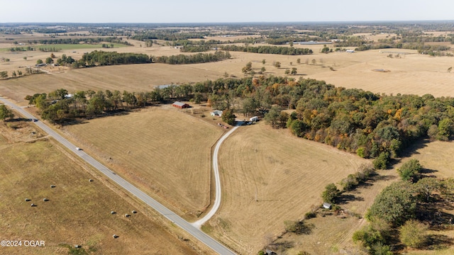 aerial view with a rural view