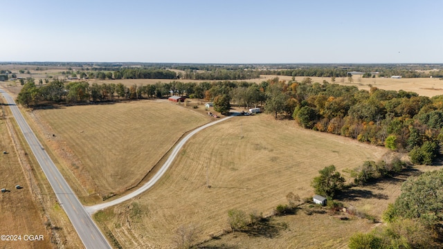 drone / aerial view with a rural view