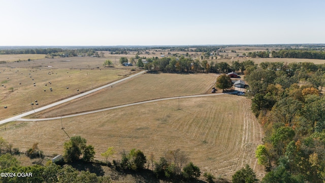 drone / aerial view featuring a rural view