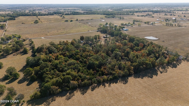 bird's eye view with a rural view