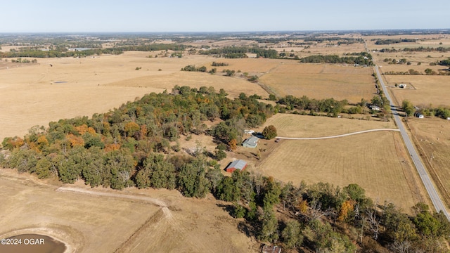 bird's eye view with a rural view