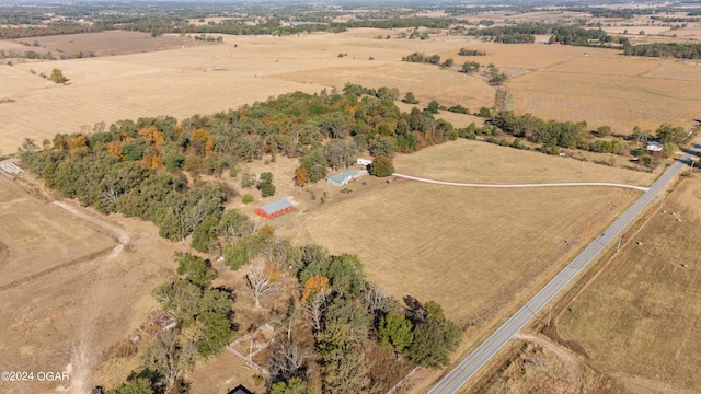 aerial view featuring a rural view