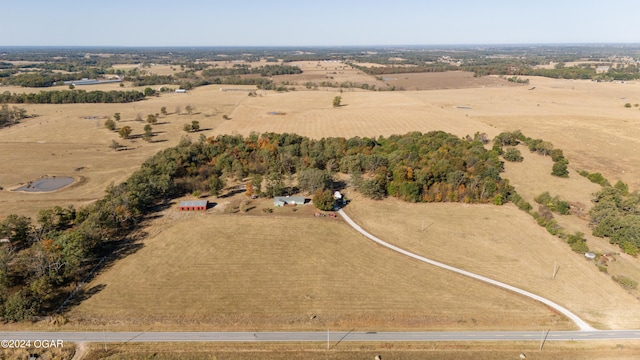 bird's eye view featuring a rural view