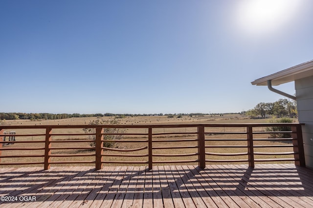 deck with a rural view