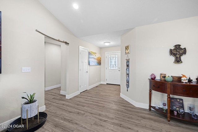 foyer entrance featuring light hardwood / wood-style floors