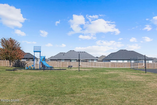 view of yard featuring a playground