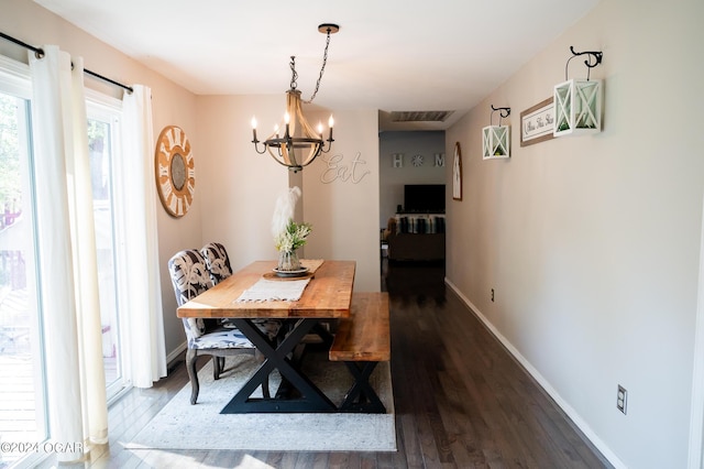 2652 S Farm Rd 51, Republic, MO 65738 - dining area featuring a chandelier and dark wood-style floors