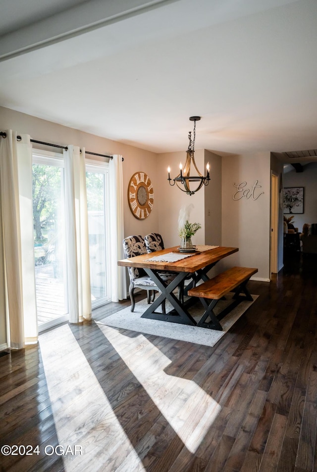 2652 S Farm Rd 51, Republic, MO 65738 - dining room with dark wood-style flooring and a chandelier