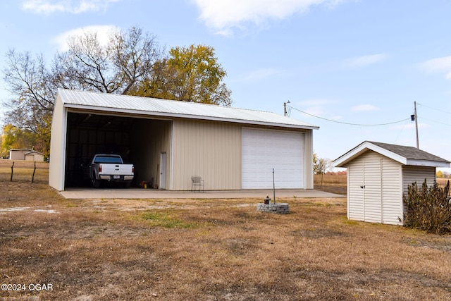 view of outdoor structure with a garage