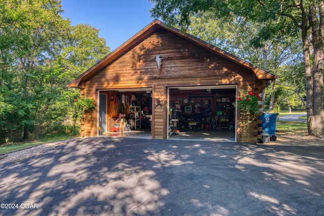 view of garage