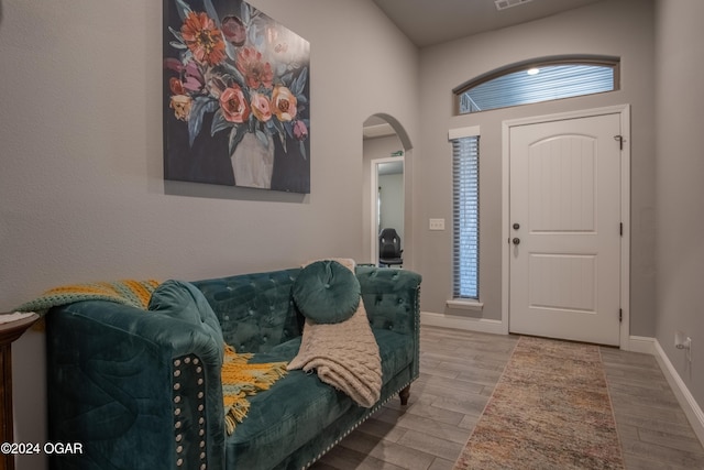 foyer featuring hardwood / wood-style flooring