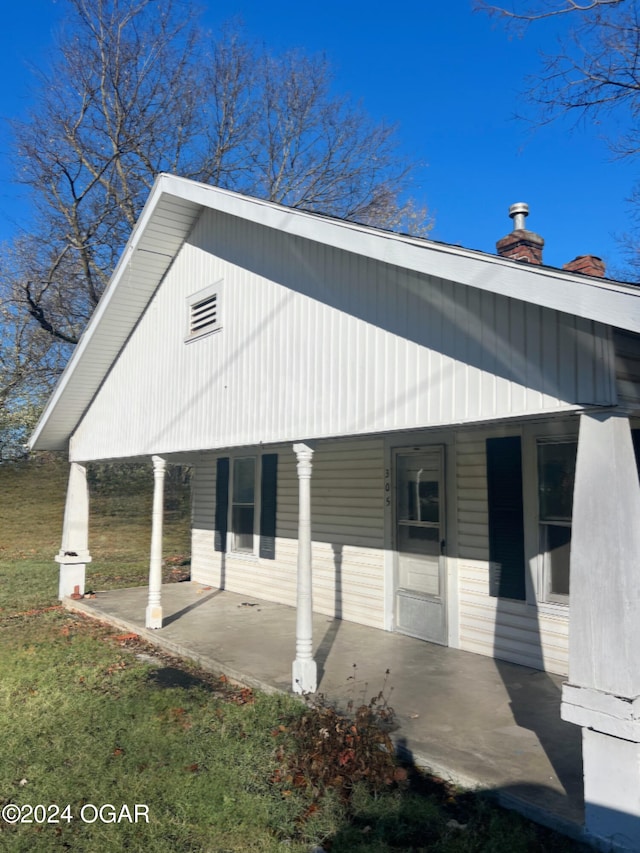 exterior space with covered porch