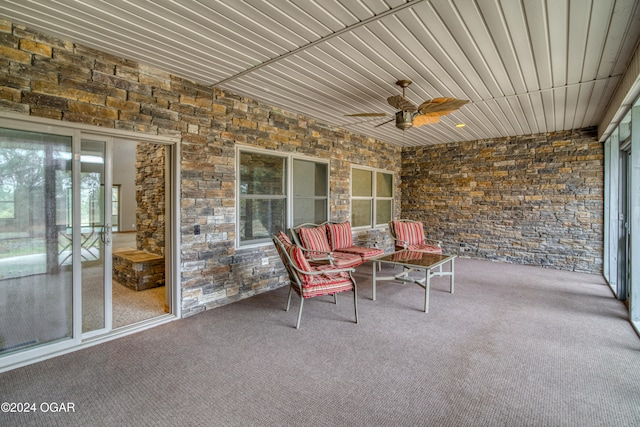 view of patio / terrace featuring ceiling fan