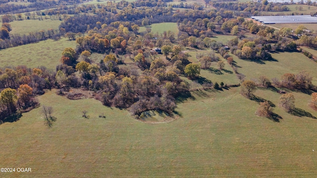 aerial view featuring a rural view