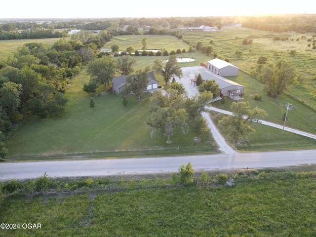 bird's eye view with a rural view