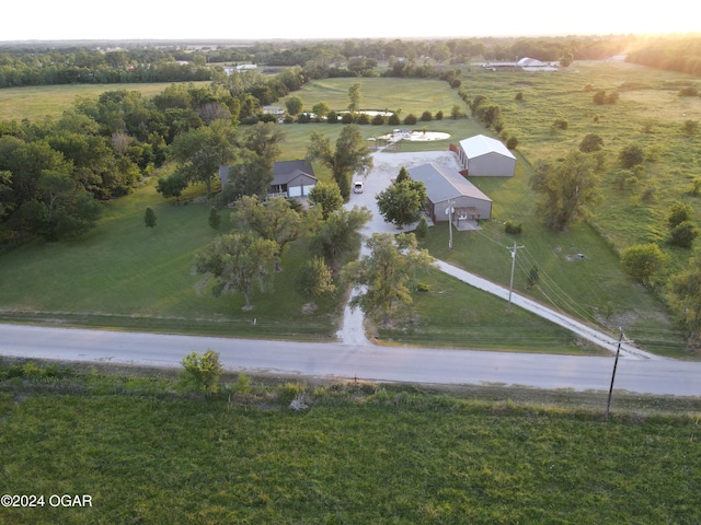 drone / aerial view with a rural view