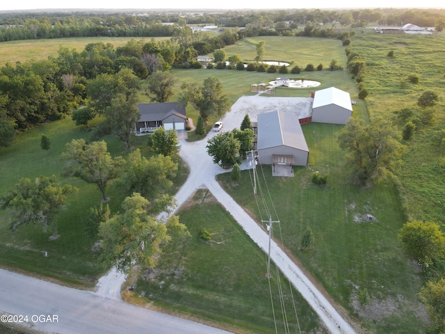 drone / aerial view featuring a rural view