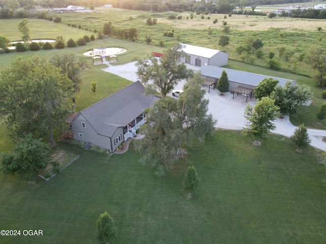 aerial view featuring a rural view