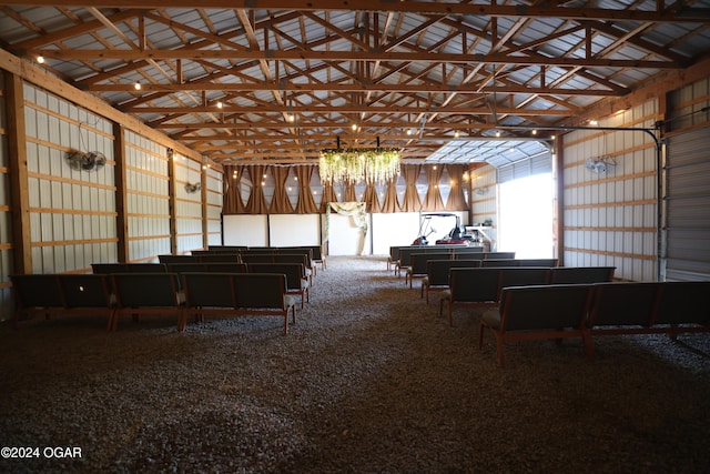 miscellaneous room with vaulted ceiling