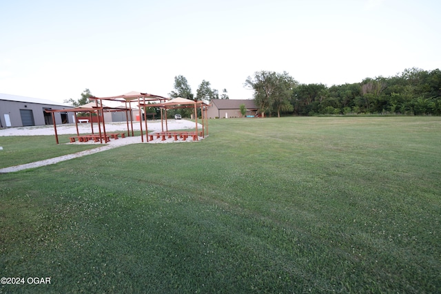 view of yard with a gazebo