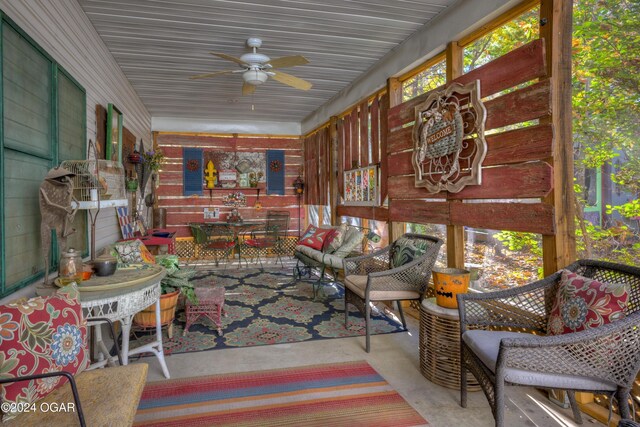 114 W F St, Joplin, MO 64801 - sunroom / solarium featuring ceiling fan