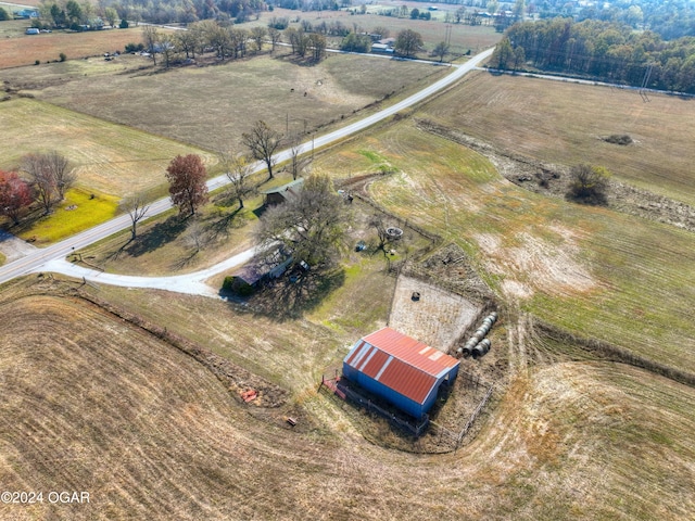 drone / aerial view with a rural view